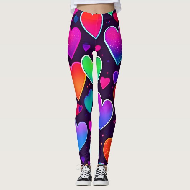 Neon Heart Symphony Leggings (Vorderseite)