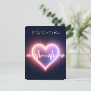 Neon Heartbeat Glow Symbolisieren Liebe Valentine Feiertagskarte