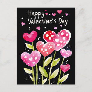 Neon Hearts and Blume Valentins Gruß Postkarte