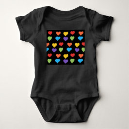 Neon Hearts Baby Bodysuit (Black Multi) Strampler