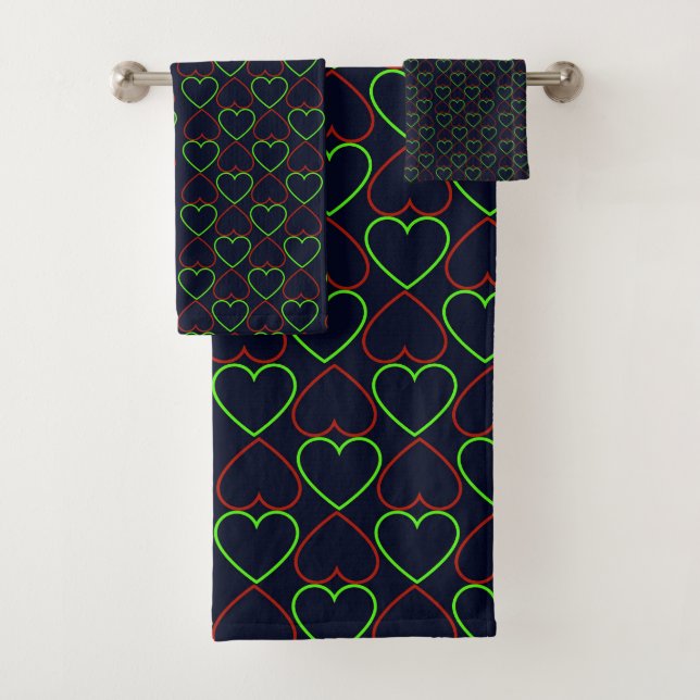 Neon Hearts Badhandtuch Set (Insitu)