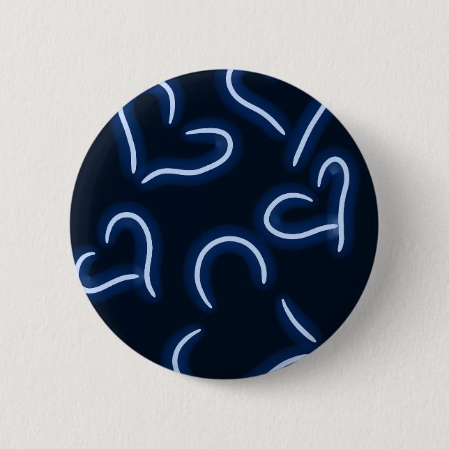 Neon Hearts Blue Button (Vorderseite)