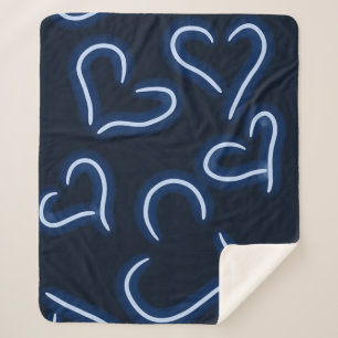Neon Hearts Blue Sherpadecke