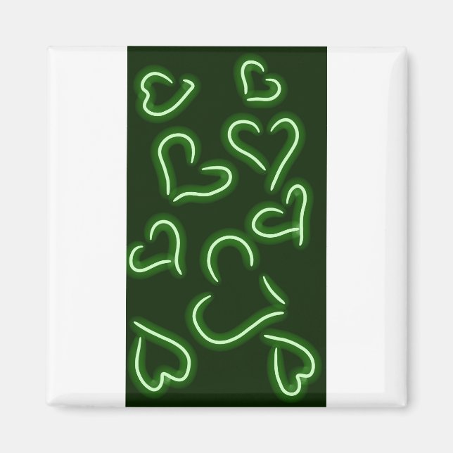 Neon Hearts Green Magnet (Vorne)