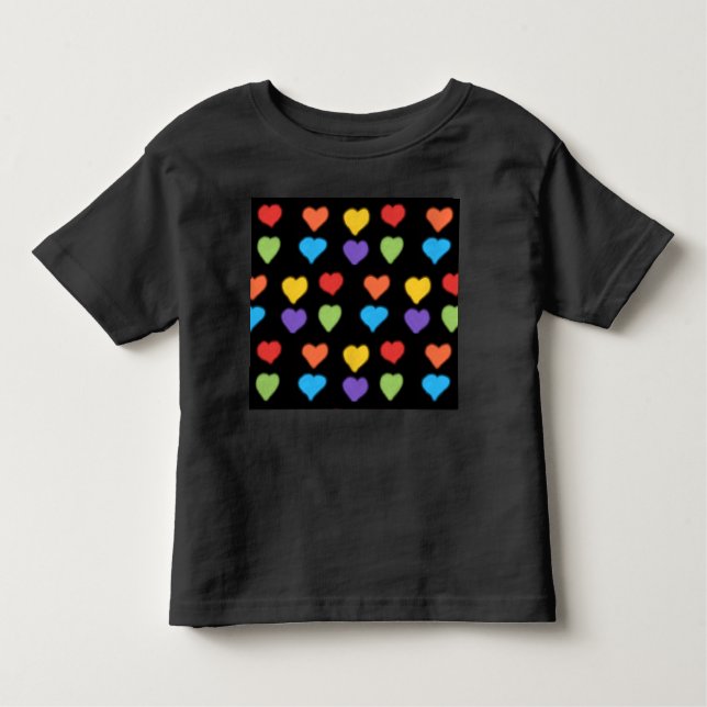 Neon Hearts Kinderkind's T - Shirt (Black Multi) (Vorderseite)