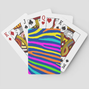 Neon helle Farben Zebrastreifen Spielkarten