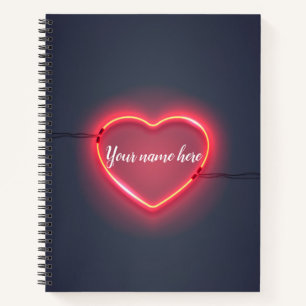 Neon-Herz-Schild Notizbuch
