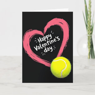 Neon-Herz-Tennis-Valentinstagskarte Karte