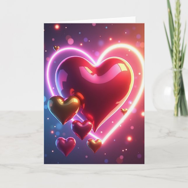 Neon Herzliches Muttertagskarten-Design Karte (Vorderseite)