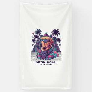 Neon Heul Retro K9 Einheit Hunde Sonnenbrille Palm Banner
