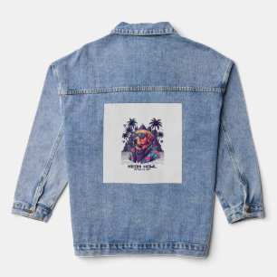 Neon Heul Retro K9 Einheit Hunde Sonnenbrille Palm Jeansjacke