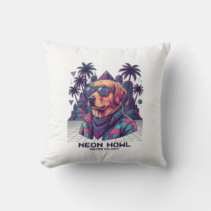Neon Heul Retro K9 Einheit Hunde Sonnenbrille Palm Kissen