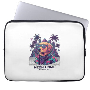 Neon Heul Retro K9 Einheit Hunde Sonnenbrille Palm Laptopschutzhülle