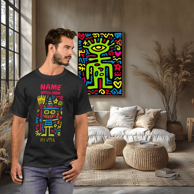 Neon Hexe Pop Art | Hex Appeal Halloween Design T-Shirt (Von Creator hochgeladen)