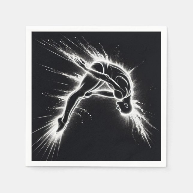 Neon High Diver on Black Serviette (Vorderseite)