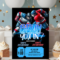 Neon-Hockey-Teenager-Geburtstags-Einladung