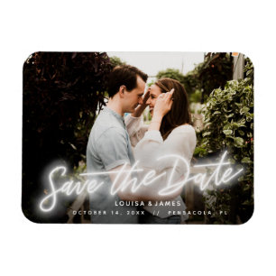 Neon Horizontal Foto Save the Date Magnet