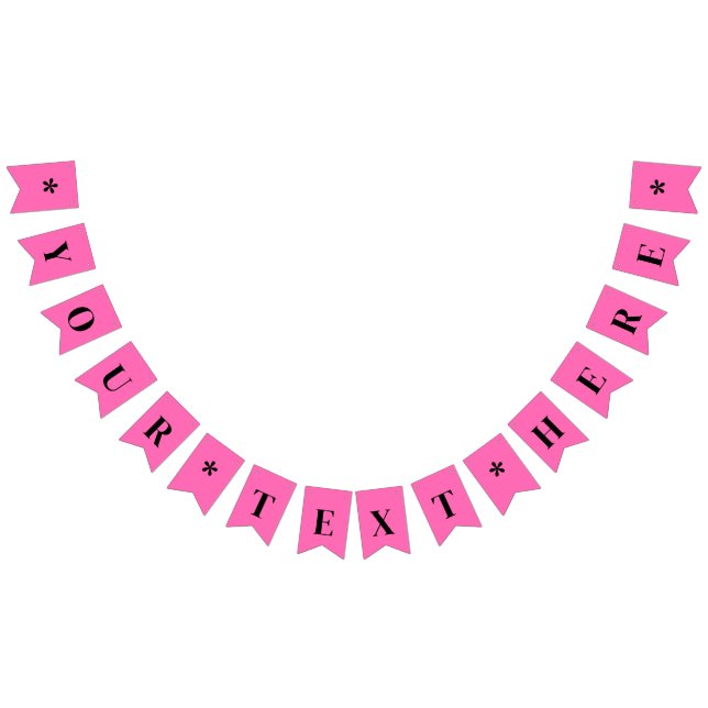 Neon Hot Pink Solid Color | Benutzerdefiniert Wimpelkette (Alle)
