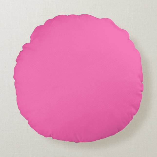 Neon Hot Pink Solid Color | Classic Rundes Kissen (Vorderseite)