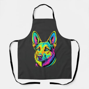 Neon-Hund Buntes Vektorporträt Schürze