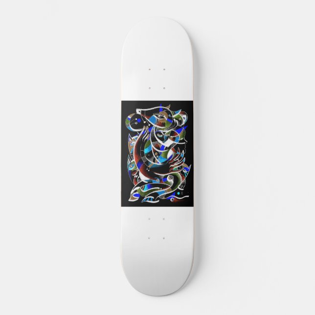 Neon-Hund-Skateboard Skateboard (Vorderseite)