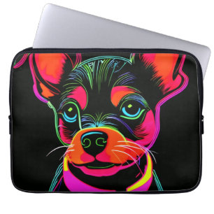 Neon-Hunde-Welpen-Kunst Laptopschutzhülle