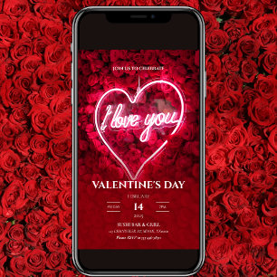 Neon I Liebe You Valentine's Day Einladung