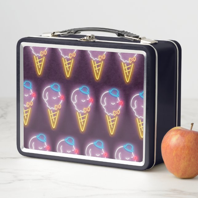 Neon Ice Cream Dog Metall Brotdose (Beispiel)