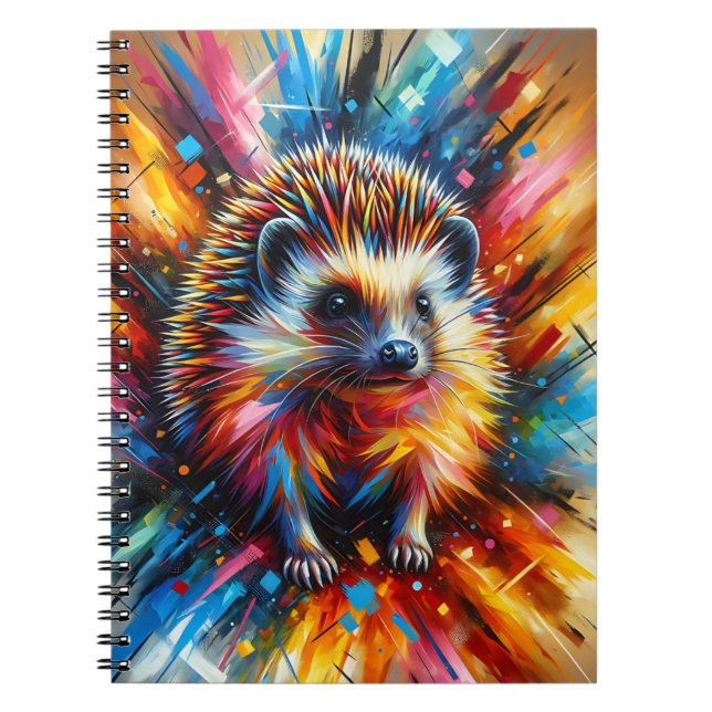 Neon-Igel-Burst-Notizbuch Notizblock (Vorderseite)
