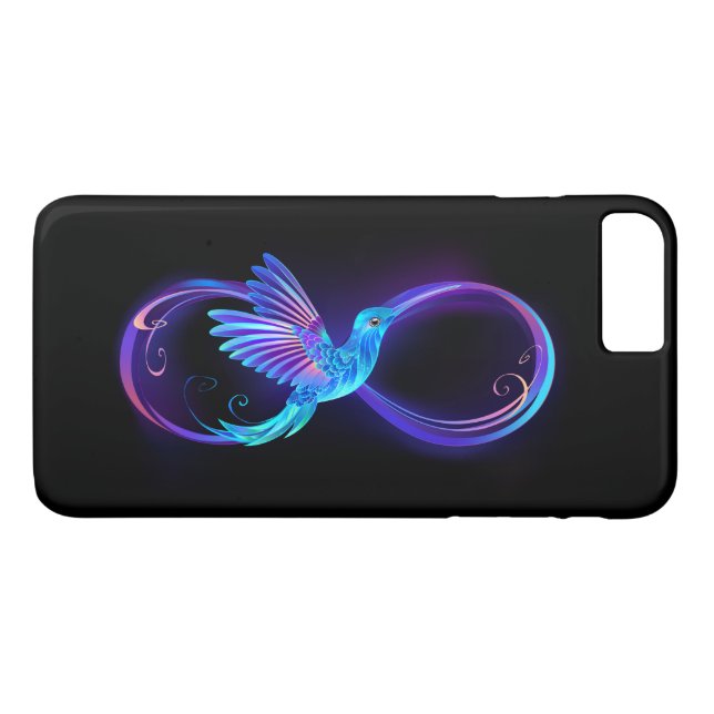 Neon Infinity Symbol mit dem leuchtenden Hummingbi Case-Mate iPhone Hülle (Rückseite (Horizontal))