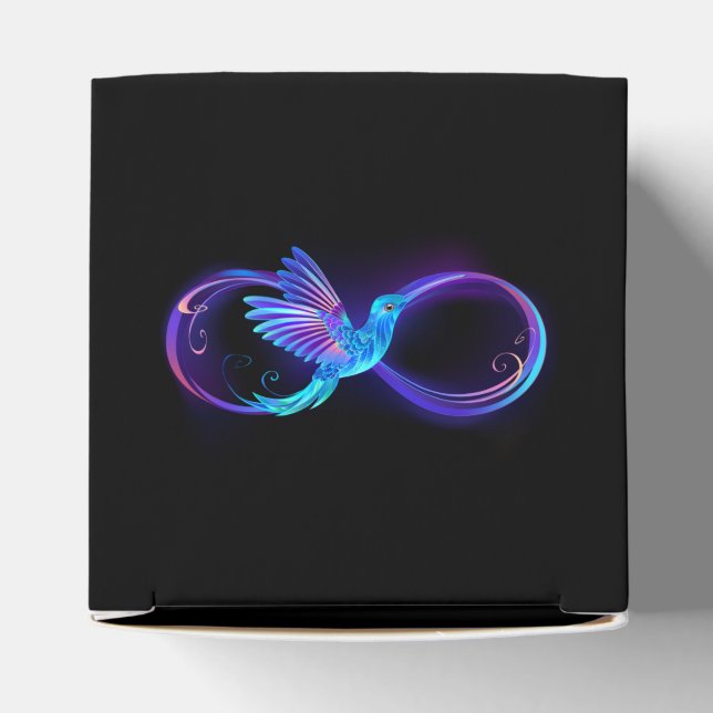 Neon Infinity Symbol mit dem leuchtenden Hummingbi Geschenkschachtel (Oben)