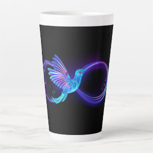 Neon Infinity Symbol mit dem leuchtenden Hummingbi Milchtasse