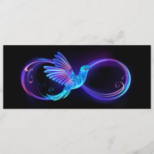 Neon Infinity Symbol mit dem leuchtenden Hummingbi Programm