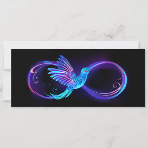 Neon Infinity Symbol mit dem leuchtenden Hummingbi Save The Date