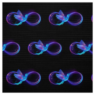 Neon Infinity Symbol mit dem leuchtenden Hummingbi Stoff