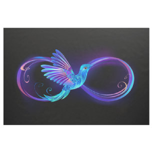 Neon Infinity Symbol mit dem leuchtenden Hummingbi Stoff