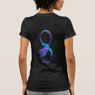Neon Infinity Symbol mit dem leuchtenden Hummingbi T-Shirt