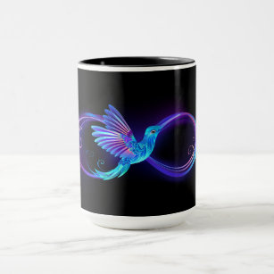 Neon Infinity Symbol mit dem leuchtenden Hummingbi Tasse