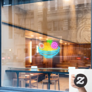Neon japanisches Ramen-Nudeln Restaurant Fensteraufkleber