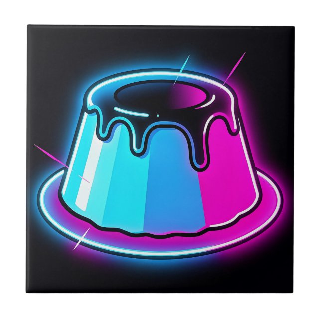 Neon-Jelly-Glow-Dessert-Kunst Fliese (Vorderseite)