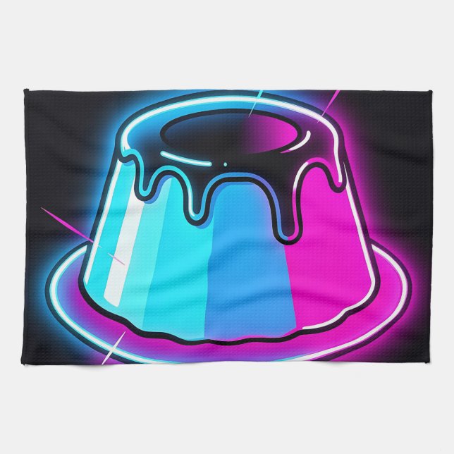 Neon-Jelly-Glow-Dessert-Kunst Geschirrtuch (Horizontal)