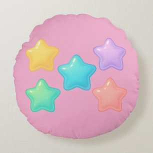 Neon-Jelly-Stern-Kissen   Cute Kawaii Glow  Rundes Kissen