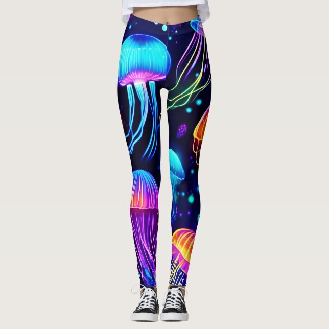 Neon Jellyfish Dreams Leggings (Vorderseite)