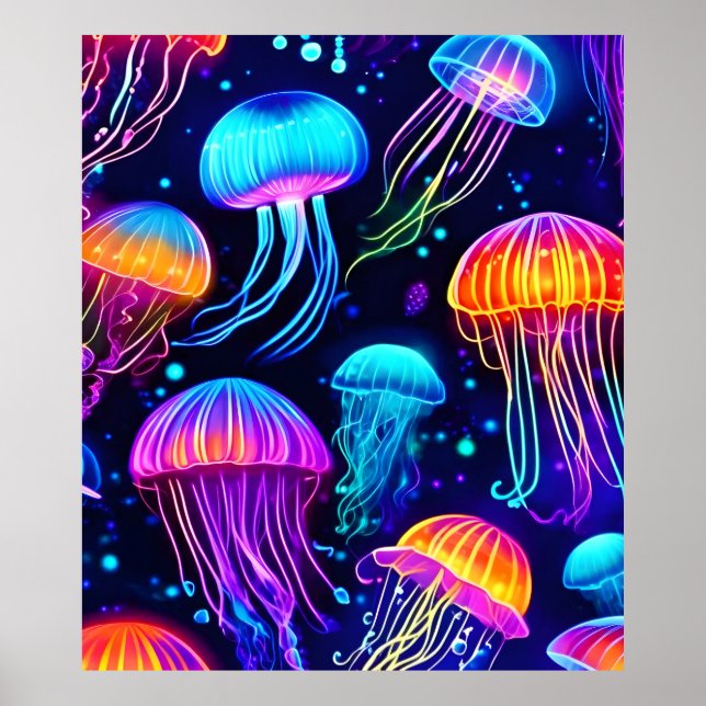 Neon Jellyfish Dreams Poster (Vorne)