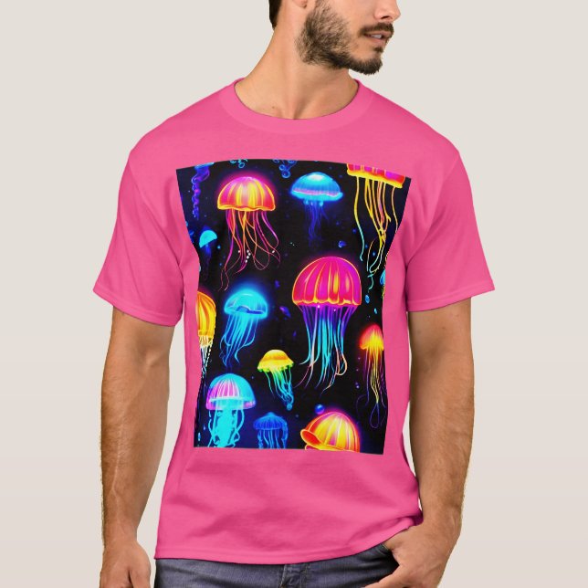 Neon Jellyfish Dreamscape T-Shirt (Vorderseite)