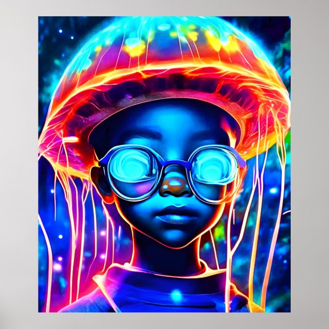 Neon Jellyfish Kindervision Poster (Vorne)
