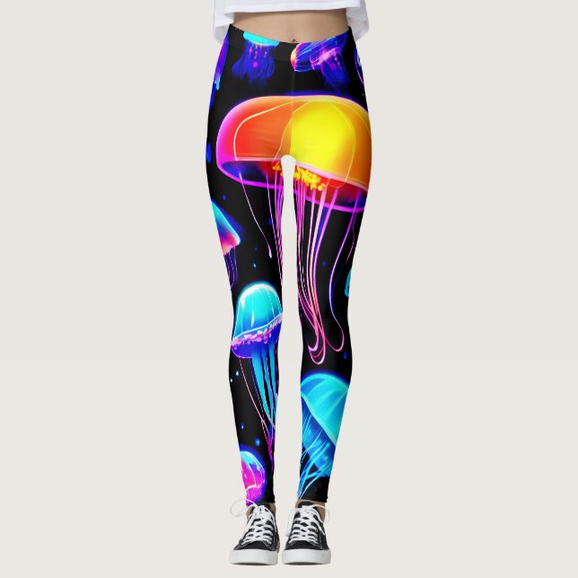Neon Jellyfish Leggings (Vorderseite)