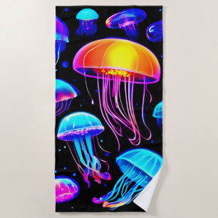 Neon Jellyfish Strandtuch