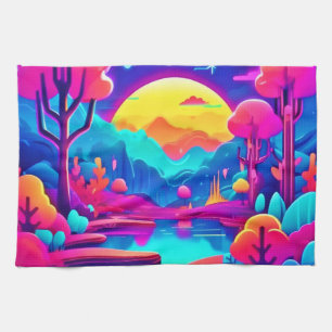 Neon Jungle Dream Geschirrtuch