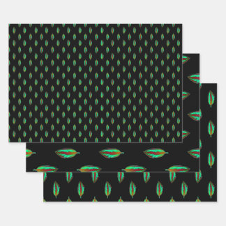 Neon Jungle farbiges Leaf Geschenkpapier Set